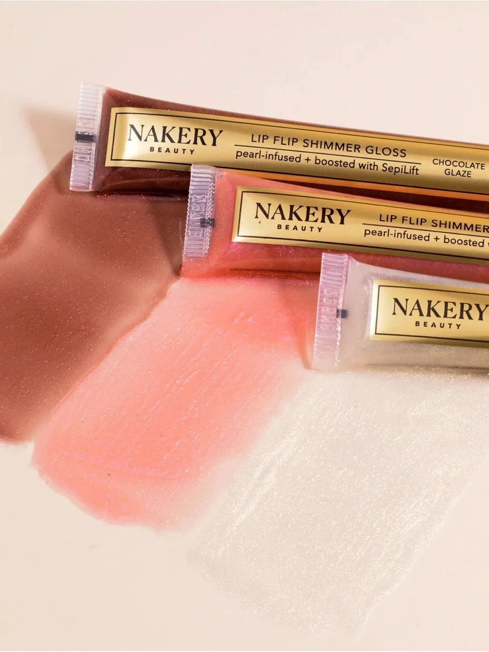 Nakery Beauty Lip Flip Shimmer Gloss - Chocolate Glaze